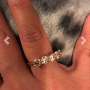Genuine diamond band 2 carat 14k rose gold ring